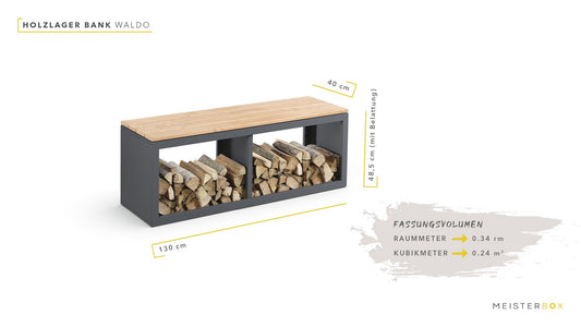 MEISTERBOX Holzlager Bank Waldo