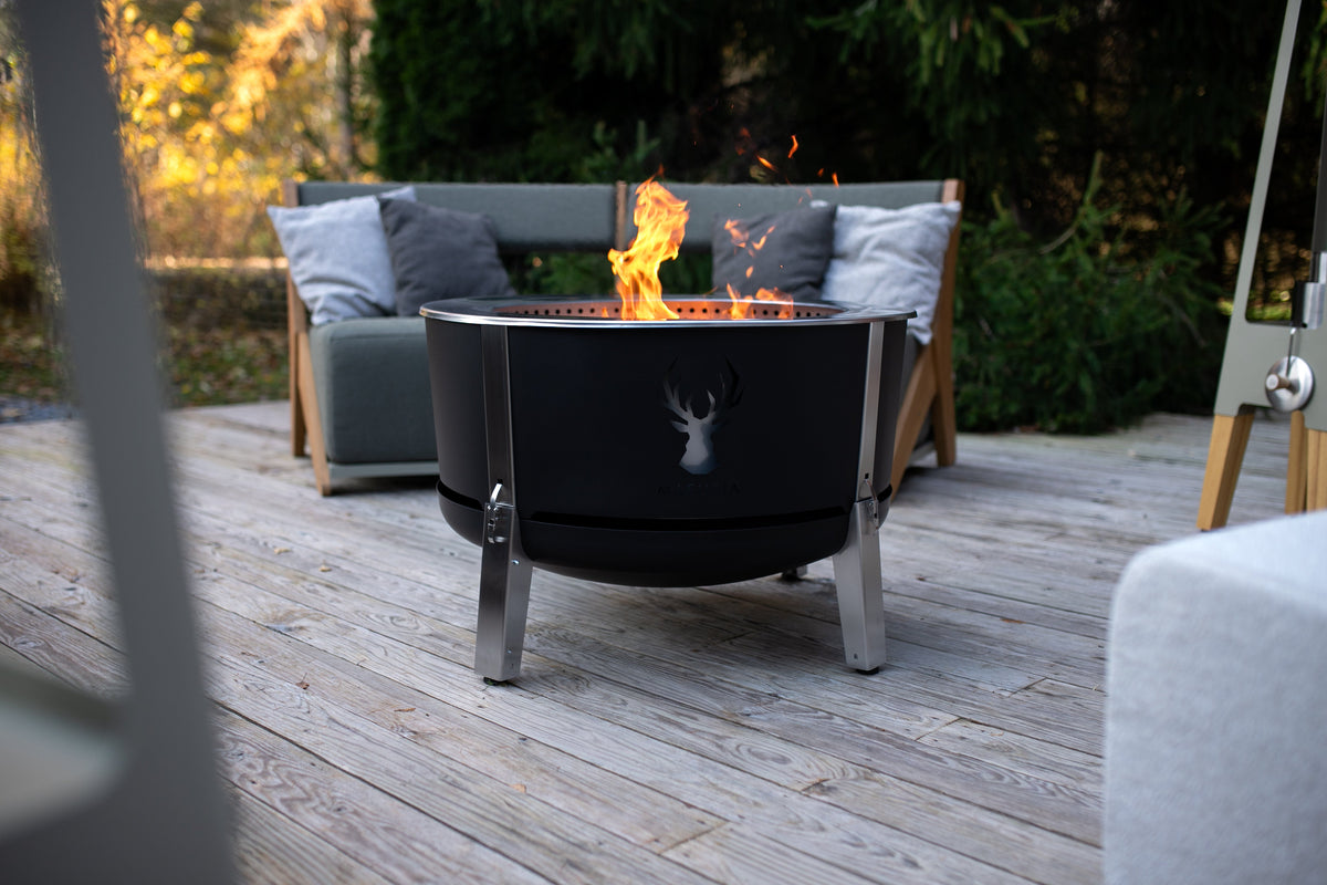Alpha 800 Garden Kit | Rauchfreies Feuerstellen-Set für den Garten – Silber