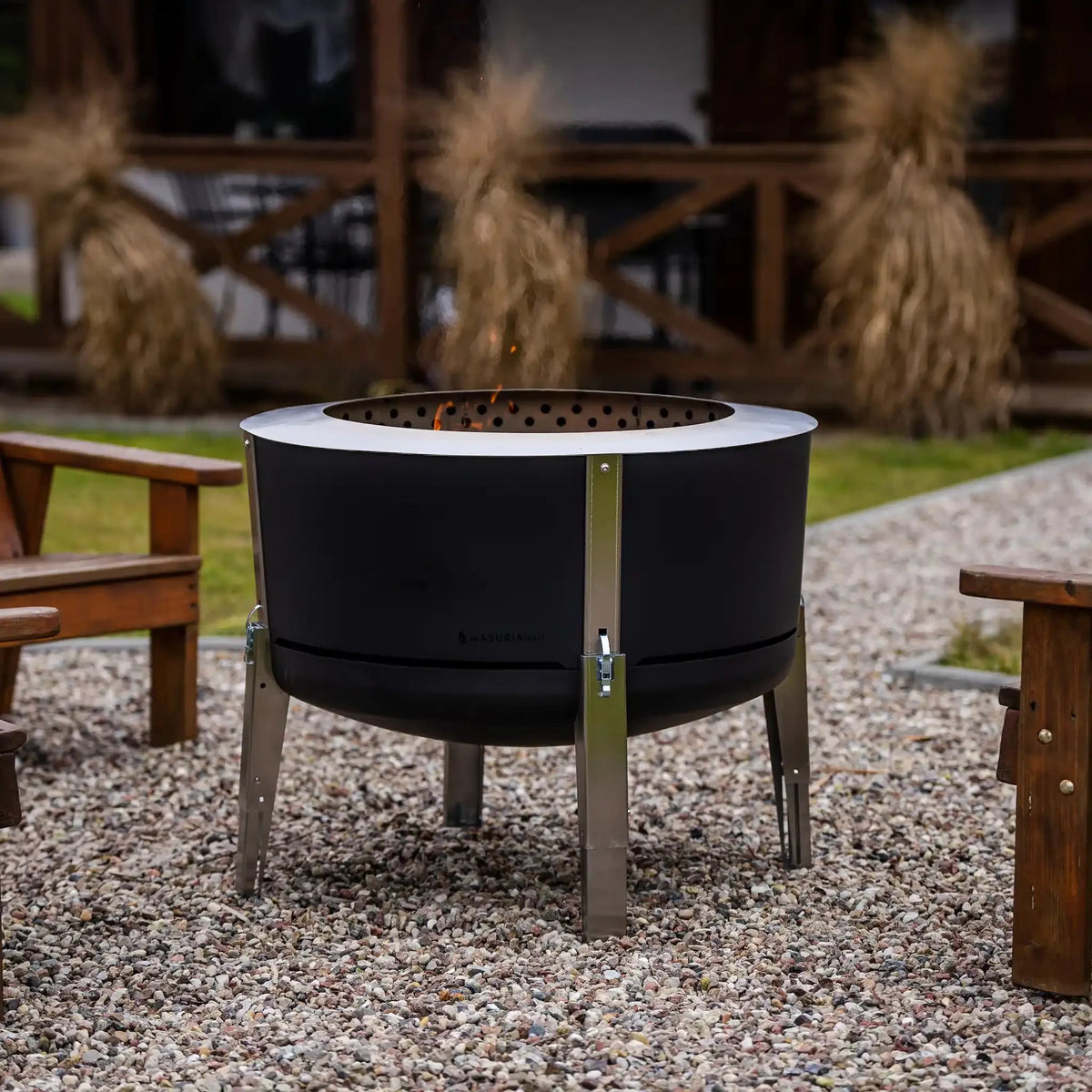 Alpha 800 Garden Kit | Rauchfreies Feuerstellen-Set für den Garten – Silber