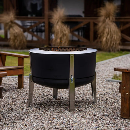 Alpha 800 Garden Kit | Rauchfreies Feuerstellen-Set für den Garten – Silber