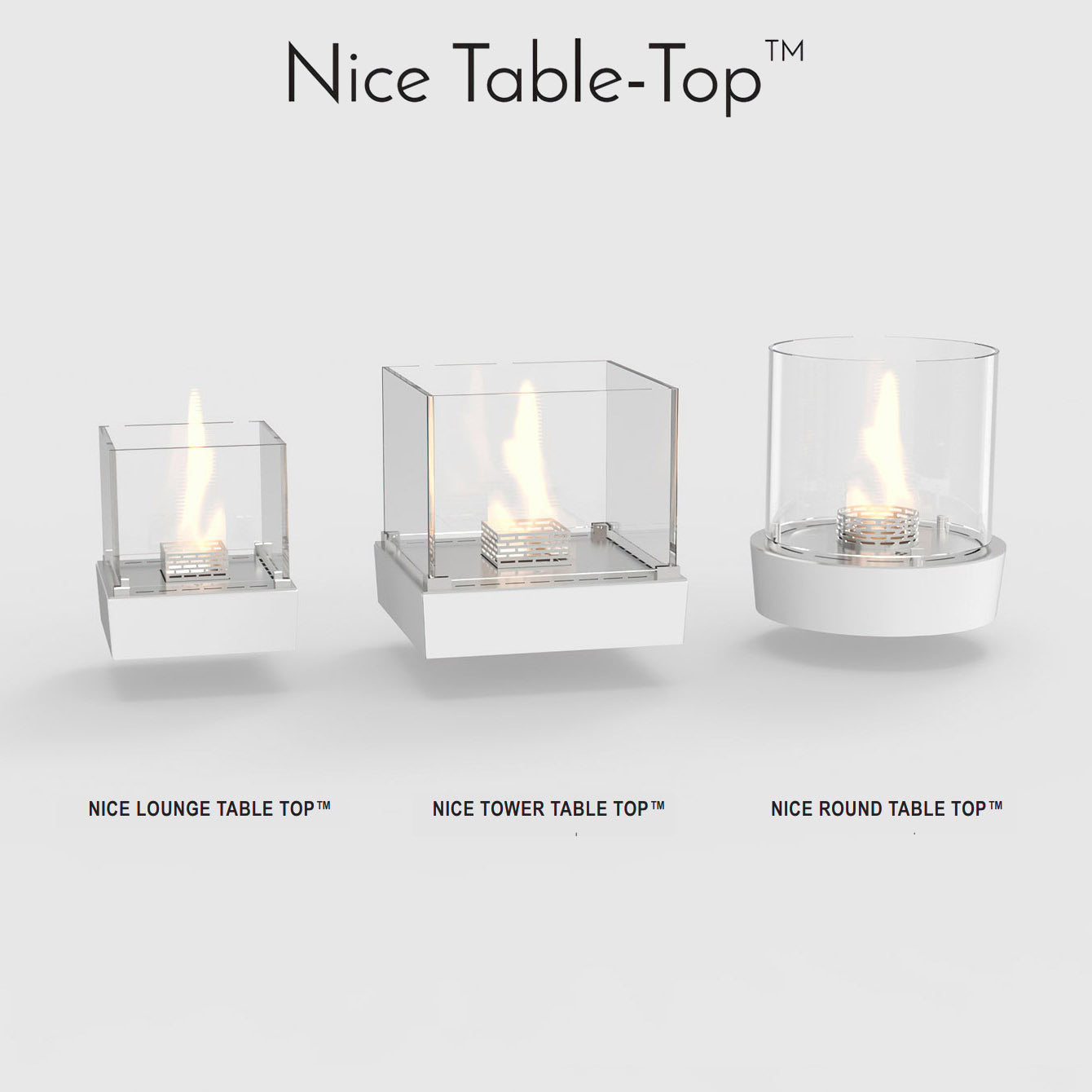 DECOFLAME Nice Round Table Top - Bio-Ethanol